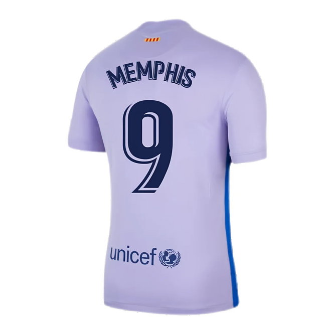 2021-2022 Barcelona Away Shirt (Kids) (MEMPHIS 9)-SoccerKits Hub | Buy Soccer Jerseys Online